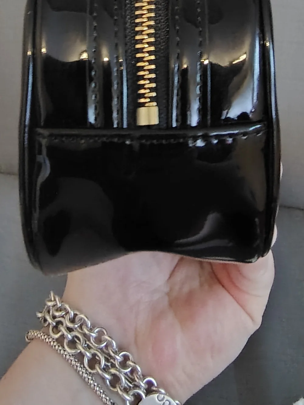 Tory Burch Black Patent Cosmetic Case